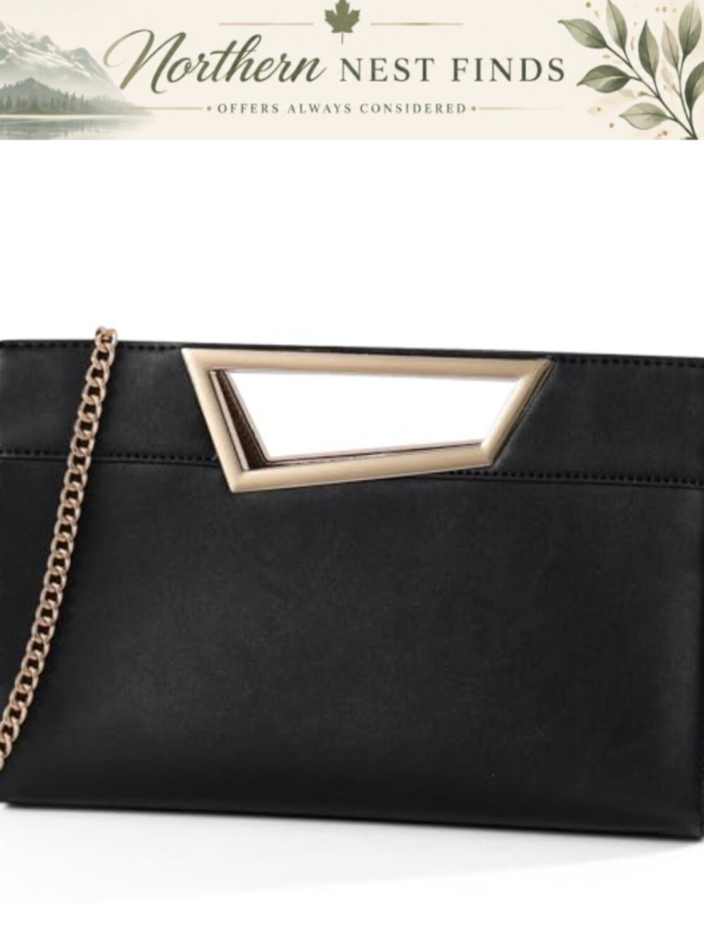 Vegan Leather Clutch Crossbody Handbag Evening Bag for Wedding Party